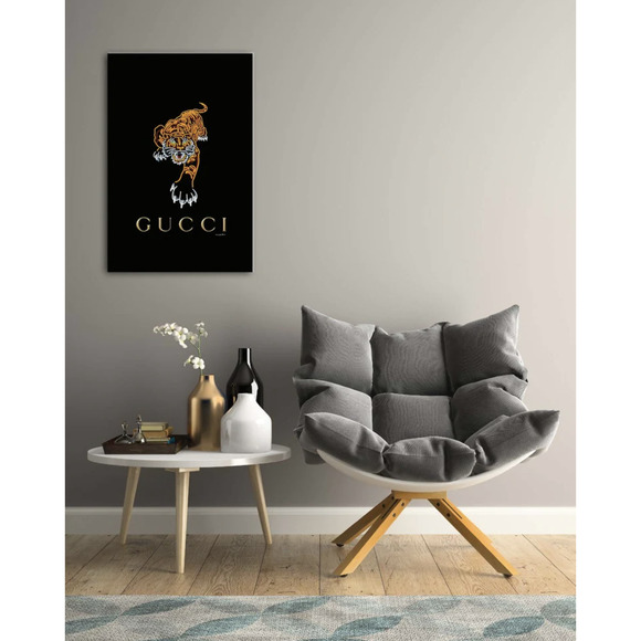Gucci Wall Art Fairchild Paris Canvas Wall Art 24 " x 36 " Black Home Decor NEW - Picture 2 of 6